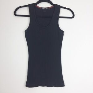 Street Legal Tank Top Women's Med Long Ribbed 100% Cotton Navy Blue Stretchy